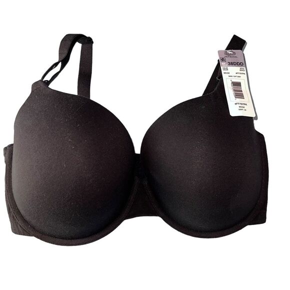 NWT Fruit of the Loom Estilo T-Shirt Underwire Black Bra 38DDD - Picture 1 of 7